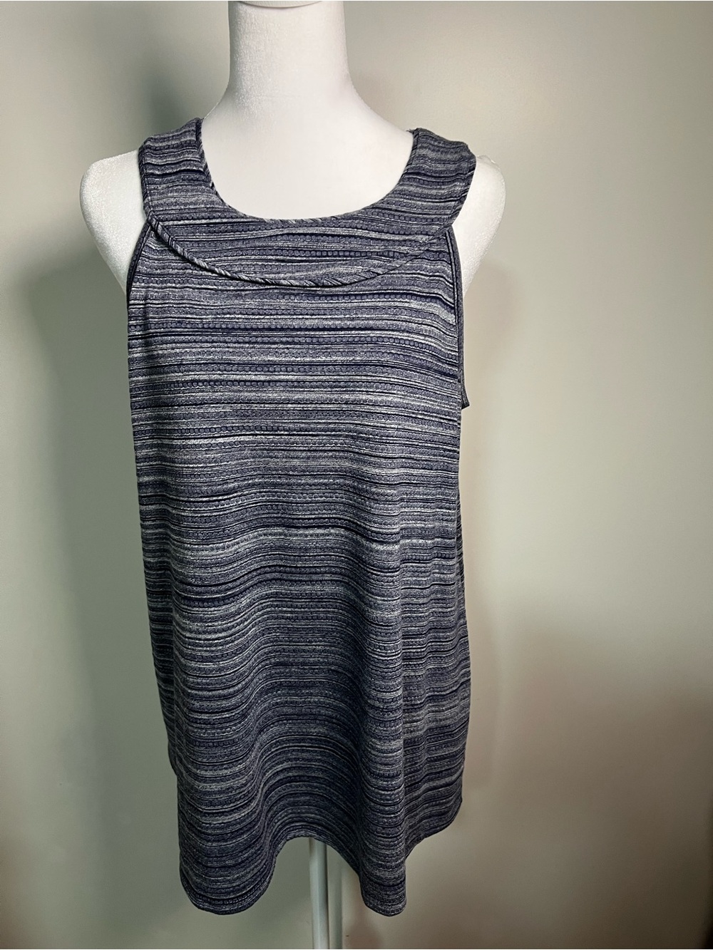 AGB Navy and White Striped Sleeveless Tank